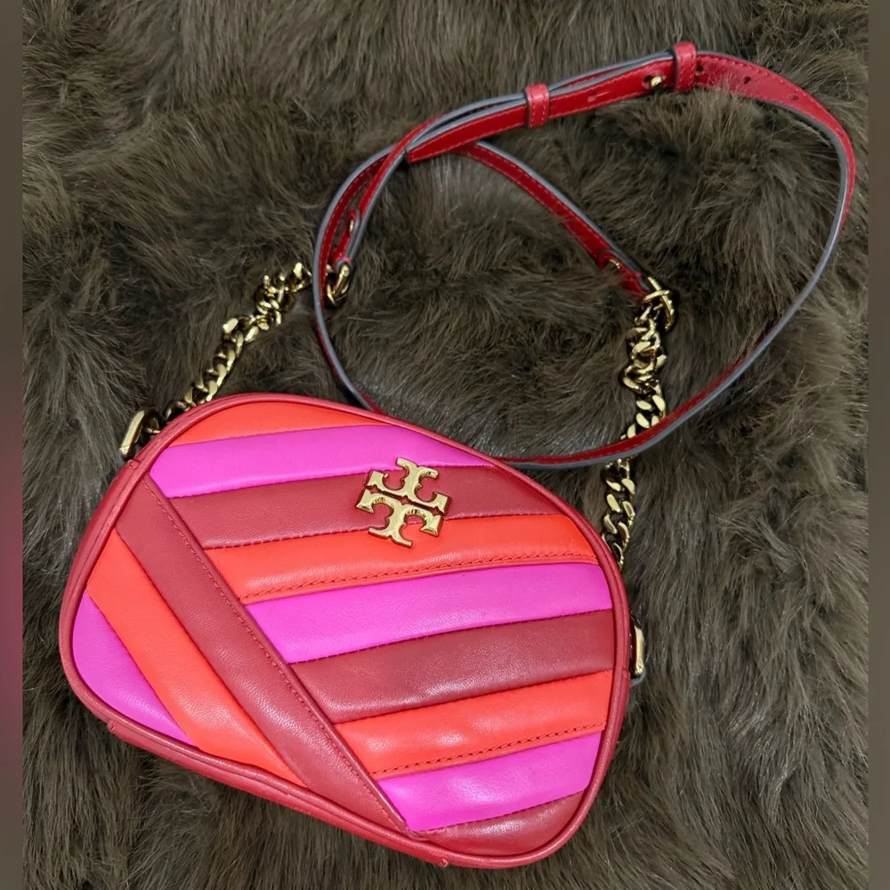 Tory Burch Vibrant Pink and Red Crossbody Bag